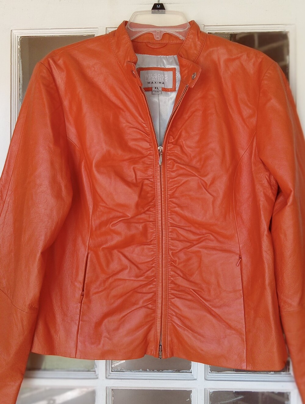 Wilsons Leather Maxima Orange Moto Jacket XL
